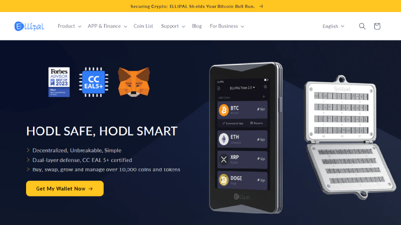 Ellipal анонимный криптокошелек с no-KYC.