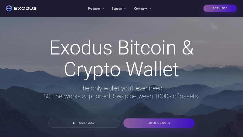Криптовалютный кошелек Exodus.