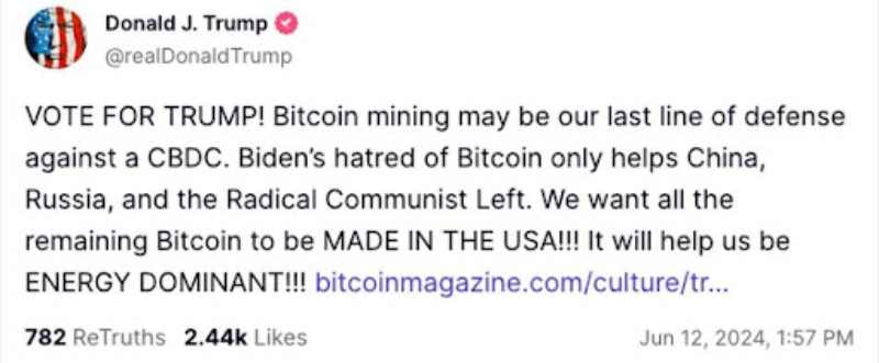 Трамп принимает лидеров индустрии майнинга биткоинов для продвижения энергетического доминирования США