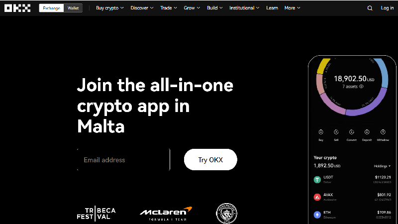 OKX Криптовалютная биржа с низкой комиссией.