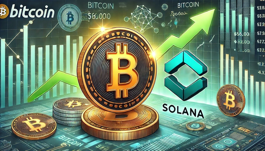 Биткоин достиг отметки в $56K, Солана восстанавливает рутину понедельника